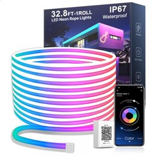 32.8FT Neon LED Rope Lights IP67 Waterproof LED Lights for Bedroom Flexible L...