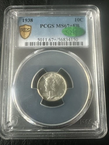 1938 Mercury Dime PCGS MS67+FB CAC