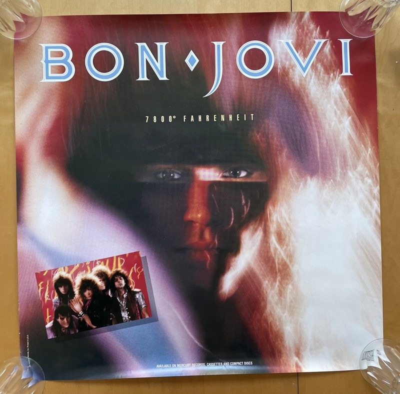 Vintage Bon Jovi 7800 Fahrenheit PolyGram Records 1985 Poster