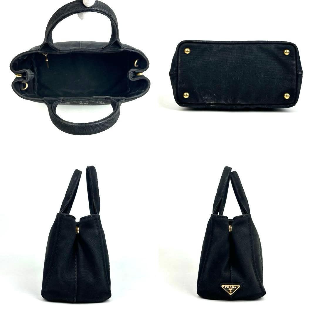 Prada Canapa Tote 2Way Shoulder Bag Canvas Beige Vintage Authentic thumbnail 4