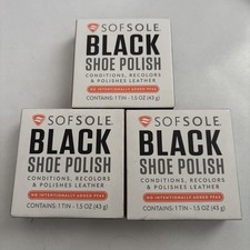 Sofsole Black Shoe Polish Lot Of 3 1.5 Oz