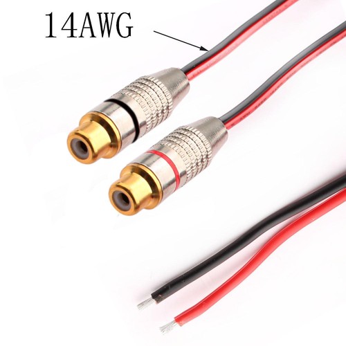 2PCS Speaker Wire RCA Female Plug Jack Connector Adapter to Bare Wire Open End - Picture 3 of 6
