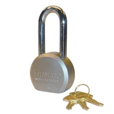Trimax Commercial Grade Solid Hardened Chrome Steel ReKeyable Pad Lock 2" Reach