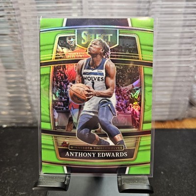 Anthony Edwards /75 2021-22 Panini Select #49 Neon Green Prizm Timberwolves 