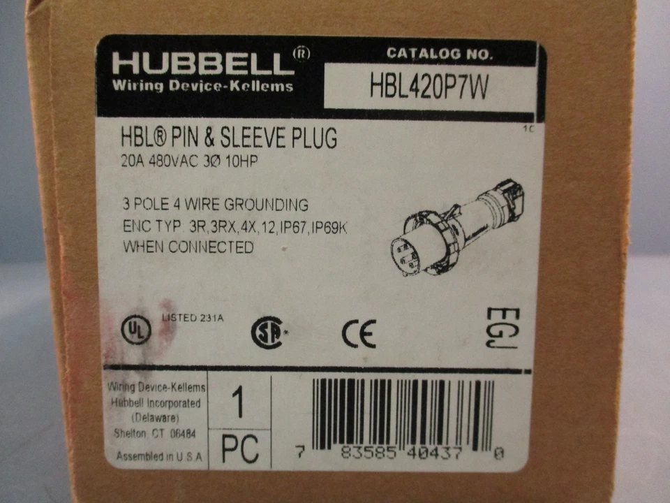 Hubbell IEC Pin & Sleeve Plug 20A 480VAC 3 Pole, 10HP IP67 - Image 2 of 4