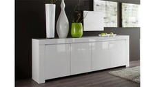 Sideboard weiß echt hochglanz lackiert Wohnzimmer Kommode Amalfi 210 cm breit