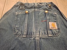 Carhartt Denim Bib Overalls Mens Size Medium Workwear Western Farm Car Mechanic