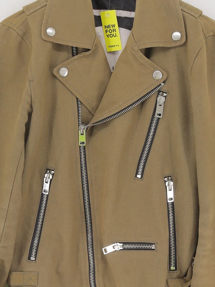 Diesel Women's Jacket L Green 100% Cotton Overcoat - Image 3 of 4