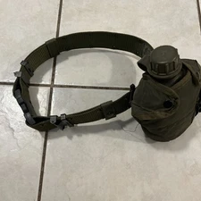 Vintage ITW Nexus NX-1 Military Belt With Canteen & Pouch Green