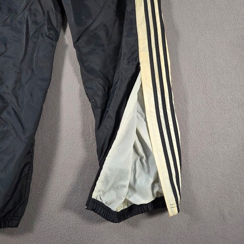 Vintage Adidas Pants Mens Medium Black Striped Track Warm Up Jogger Team Lined - Picture 11 of 11