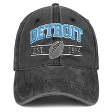 Football Hat for Men Women Vintage Embroidered City Hats Apparel Gifts Classi...