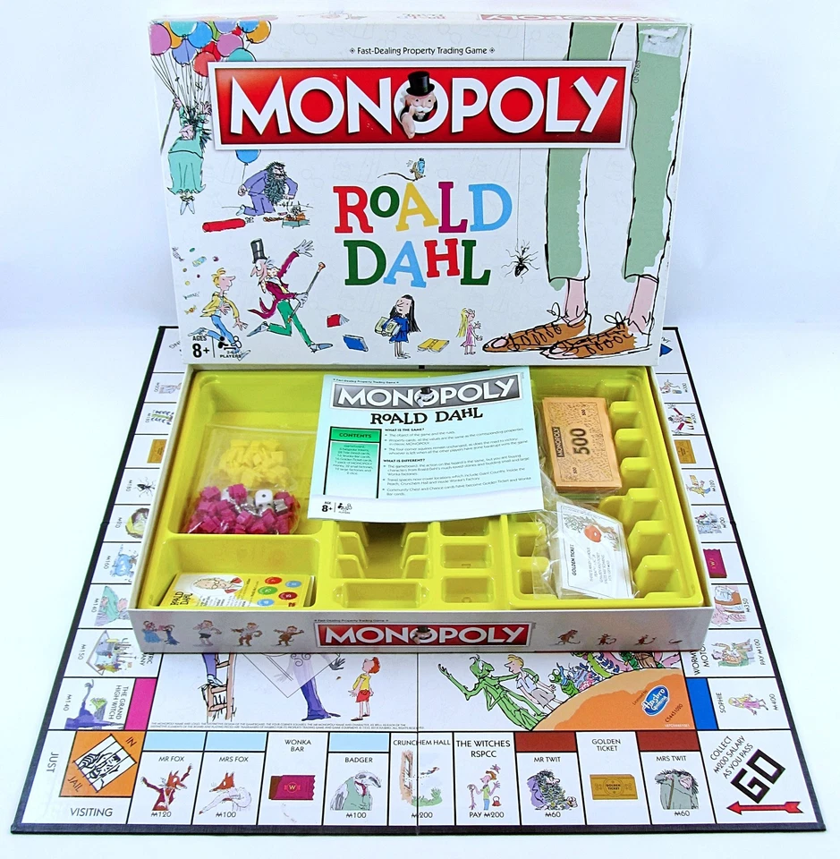 Roald Dahl Monopoly Family Board Game Hasbro Winning Moves 2018 100% Complete - Image 2 of 4