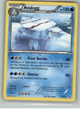 Avalugg 31/106 Uncommon Flashfire Pokemon MP - Image 1 of 2