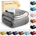 Sherpa Fleece Throw  Blankets Soft Warm Reversible Bed Blanket Throw Twin Queen