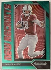 2023 Panini Prizm Draft Picks Green Prizm New Recruits Tanner McKee Stanford