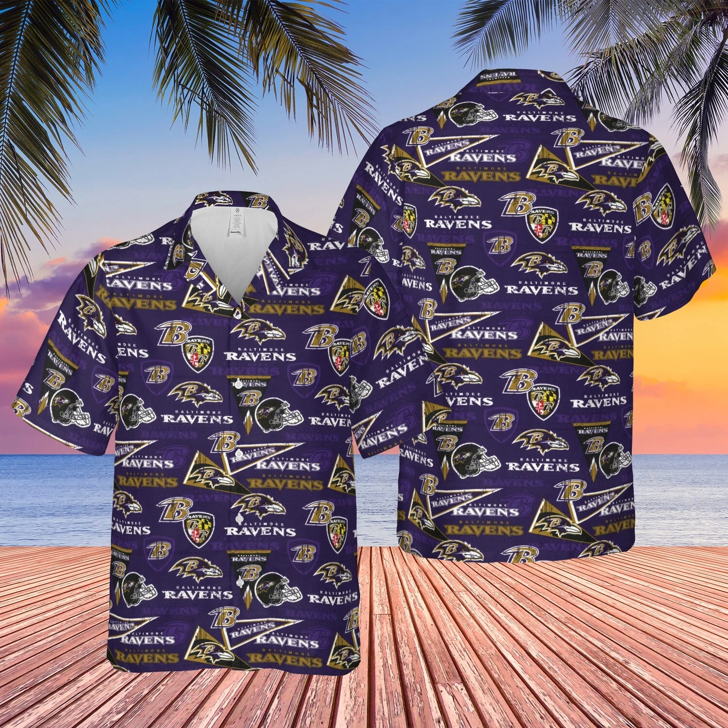 Baltimore Ravens Hawaiian Shirt, button down shirt, Gift for Fan