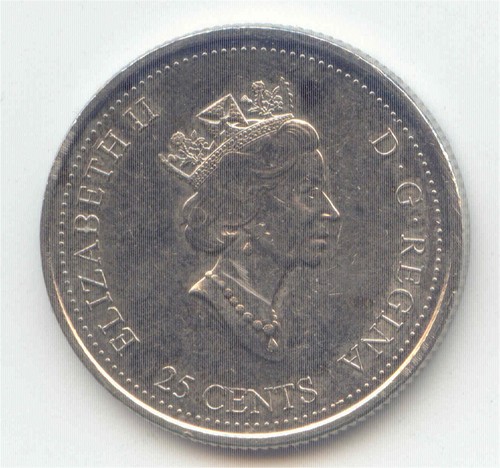 Canada 1999 MARCH Canadian Quarter 25c Exact Coin - Featuring a Log Roller - Picture 2 of 2