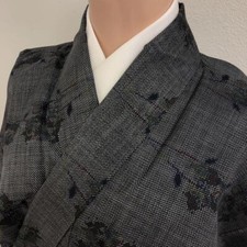 JAPANESE KIMONO TSUMUGI 145 cm 4' 9" PURE SILK VINTAGE Z7784