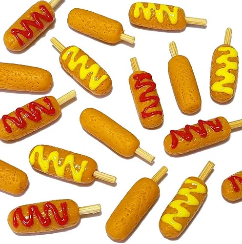 100 Dollhouse Miniature Mixed Corn Dogs * Doll Mini Fast Food Set Wholesale Lot