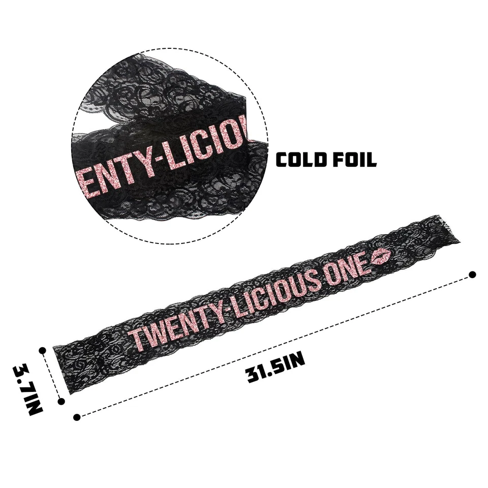 Faja Twenty Licious One lámina de oro rosa 21 cumpleaños hombres mujeres aniversario Foto 4 de 4