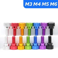 M3 M4 M5 M6 Knurled Thumb Screws Aluminum Hand Grip Knob Bolts High Type