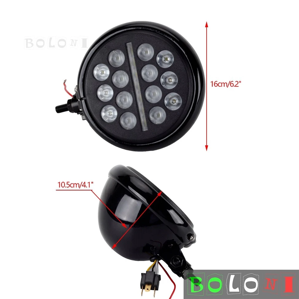 5.75" LED Motorcycle Headlight +DRL For Harley Softail Dyna Sportster XL1200 883 — 第 3/4 张图片