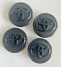 4 Toyota 57mm Matte Black Logo Wheel Center Caps Fits Corolla Prius & Yaris