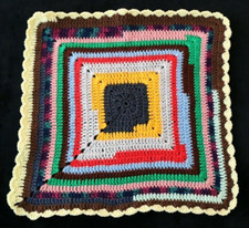 Granny Square Pet Bed Cat Small Dog Blanket Hand Crocheted Colorful Soft Comfy 