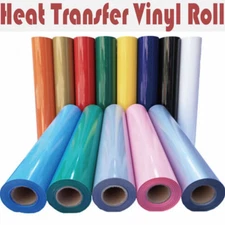 HTVRONT HTV Heat Transfer Vinyl Roll Iron-on Vinyl Press 12"x5-20FT for Cut