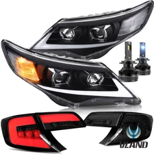 For 2012 2013 2014 Toyota Camry VLAND Headlights +Smoked Tail Lights + LED Bulbs