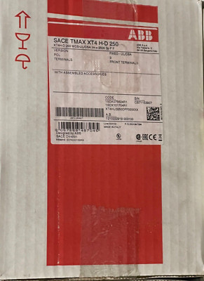 ABB XT4HU3250DFF00IXXX SACE TMAX XT4 H-D 250 3 P  BREAKER MOLDED CASE SWITCH