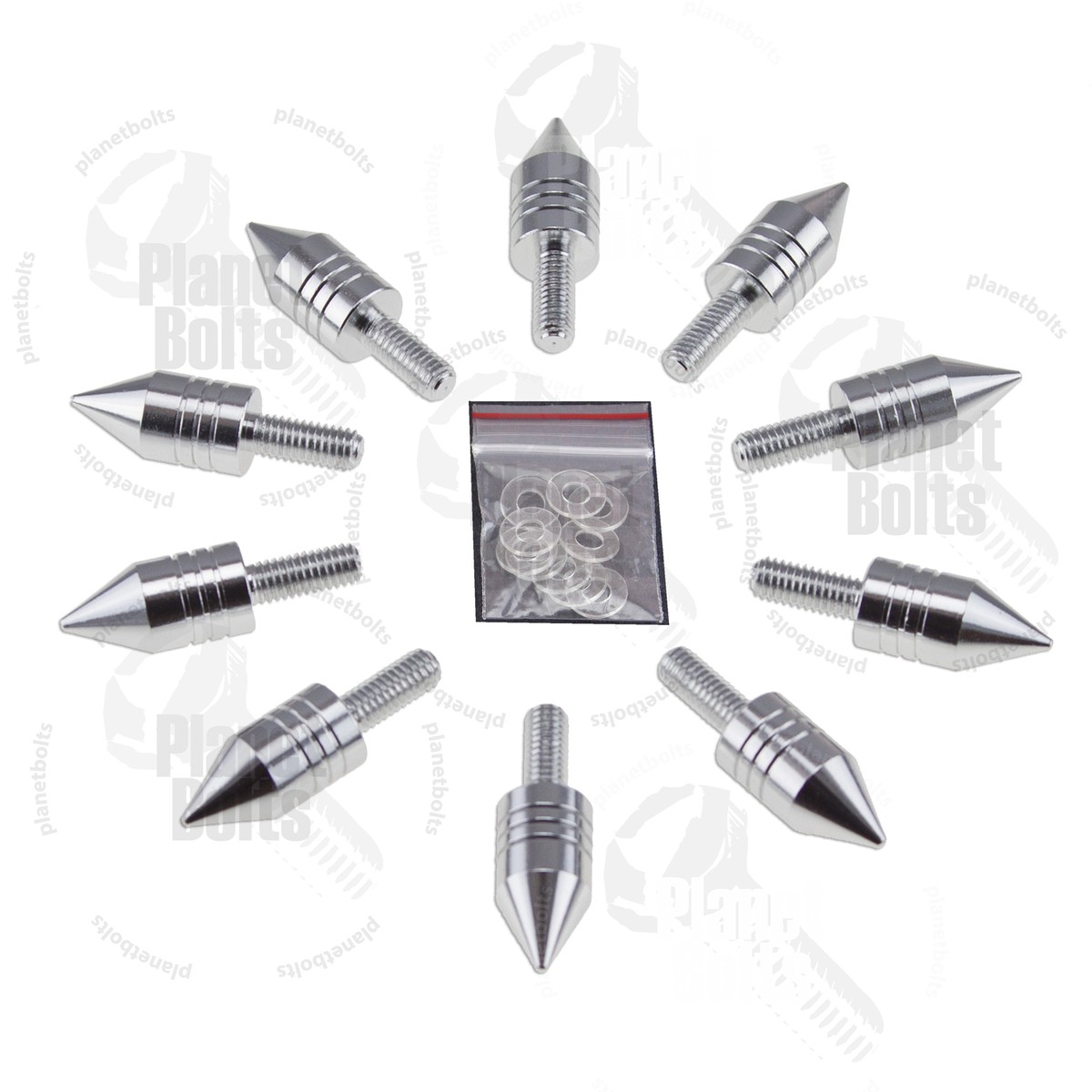 Chrome 10x Windscreen Spike Bolt Kit CBR Mount M6 x 1.25p Wellnut