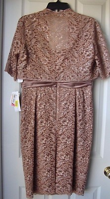 New KM Collection By Milla Bell Ladies 2 Piece Metallic Lace Dress Oatmeal  Sz 8 | eBay