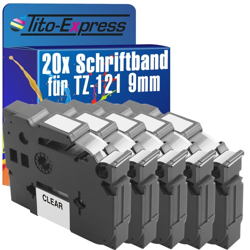 20x Schriftband für Brother TZe-121 P-Touch 1000 1000 BTS 1000 F 1005 BTS 1005 F