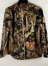 Rustic Ridge Camo Hunting Jacket Scent Stop Mossy Oak Men's Size XL Zip Pocket