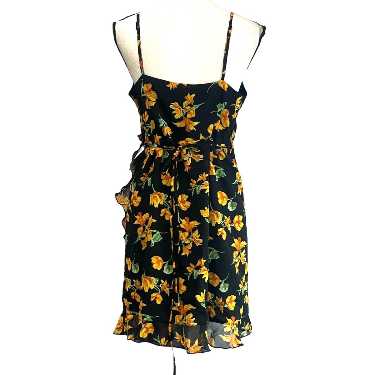 topshop black floral mini dress Topshop Collar Neck Mini Dress With Raw Seams In Mono Floral