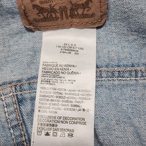 Levi's Denim Jacket Classic Trucker Jean Jacket Light Wash Kids Size 6X Unisex - Picture 3 of 7