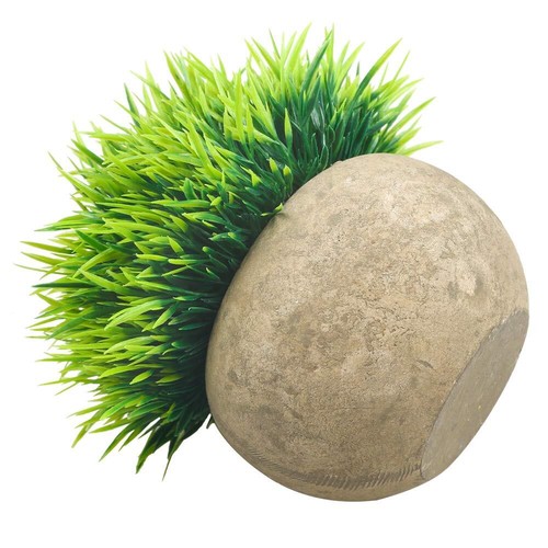 Mini Artificial Plants Plastic Fake Green Grass Faux Topiary Grey Pots 2 Pack - Picture 4 of 7