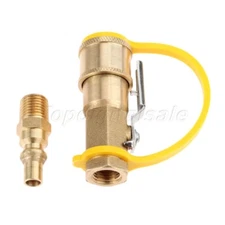 1/4" Brass Propane Gas Quick Connect Adapter Kit With Shut-off Ball Valve Part