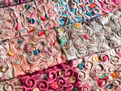 Antique Chinese Tribe Miao Hmong Hand Embroidered Panel Textile / EP811 - Picture 6 of 10