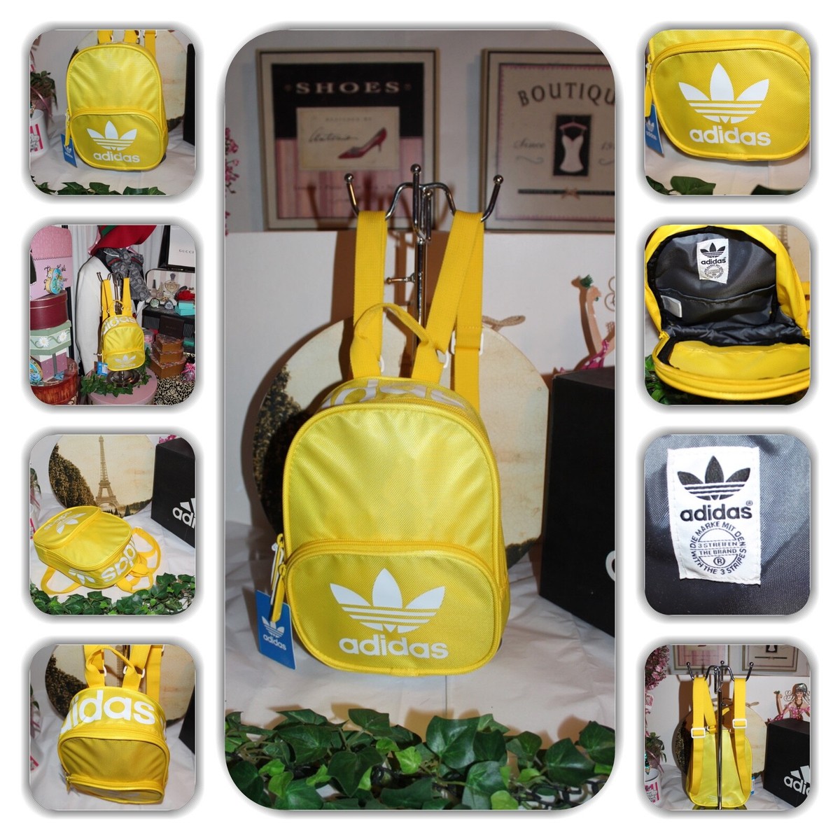 adidas backpacks yellow UNIQUE ADIDAS MINI YELLOW BACKPACK!