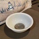 Vintage  Pyrex 1.5 L White Glass Mixing Bowl 323 Clear Bottom Oven & Microwave