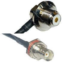 RFC240 UHF Female Angle to BNC FEMALE BULKHEAD Coax RF Cable USA-Ship Lot