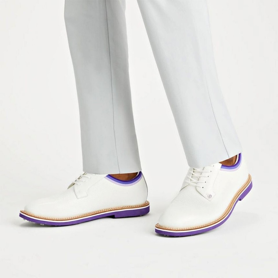 G/FORE GALLIVANTER PEBBLE Men's Golf Shoe GMF000006-SNO WHITE/PURPLE🔸 ...