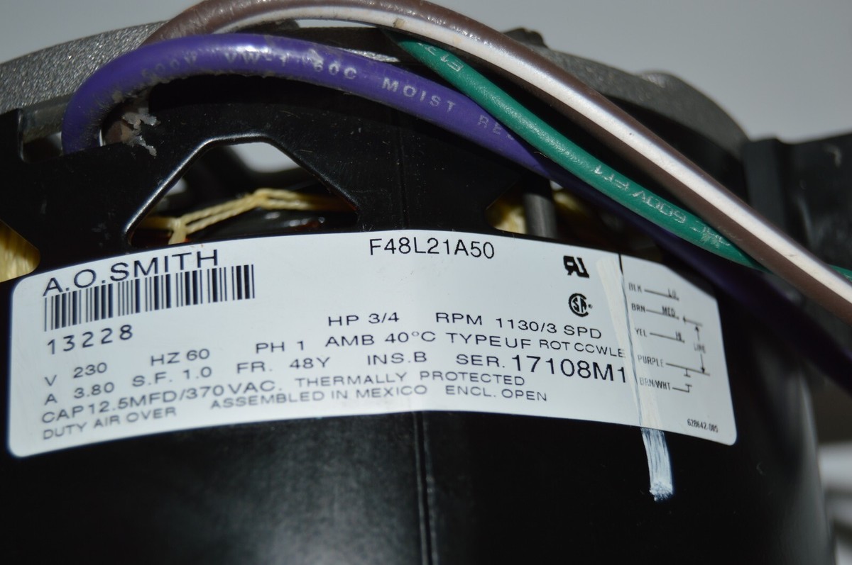 AO Smith 02421670001 3/4 HP 1130 RPM, 230V. 3 SPD Blower