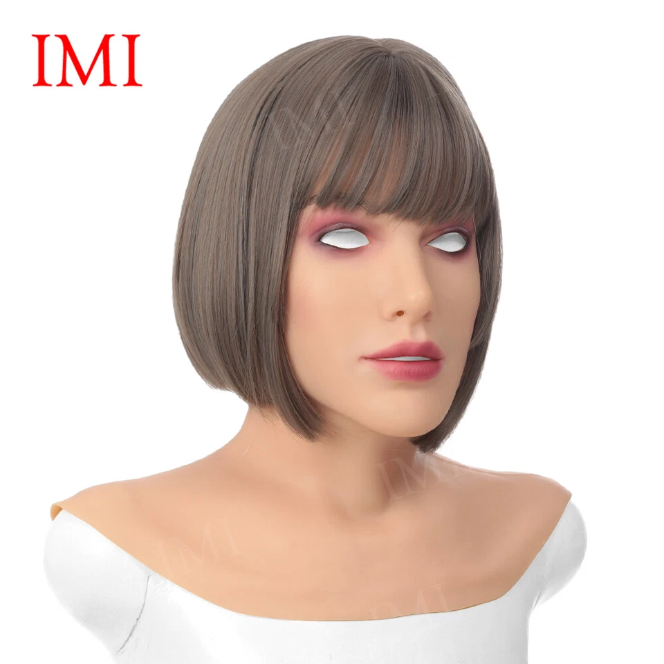 Silikon Crossdresser Maske Weibliche Kopfmaske mit Makeup Gesicht für Cosplay - Bild 4 von 4