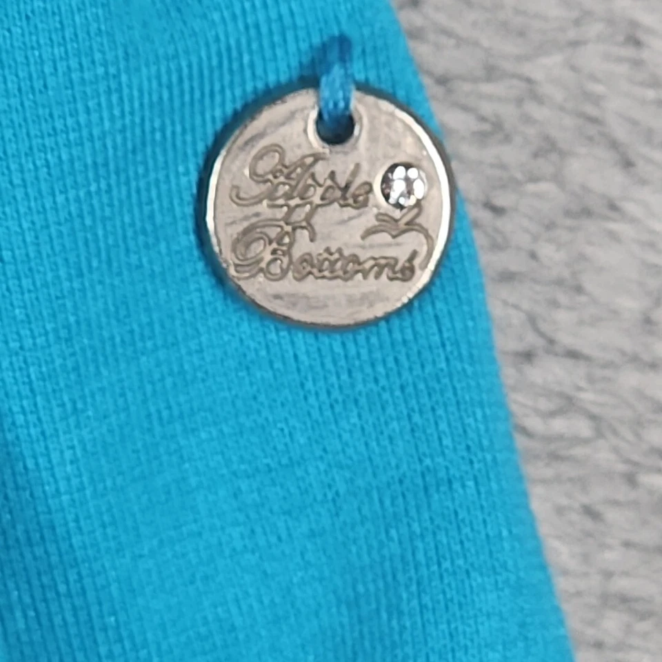 NWT Vintage Y2K Apple Bottoms Teal Blue Wht Shorts Jumpsuit Romper Slvless Sz 1X - Image 3 of 4