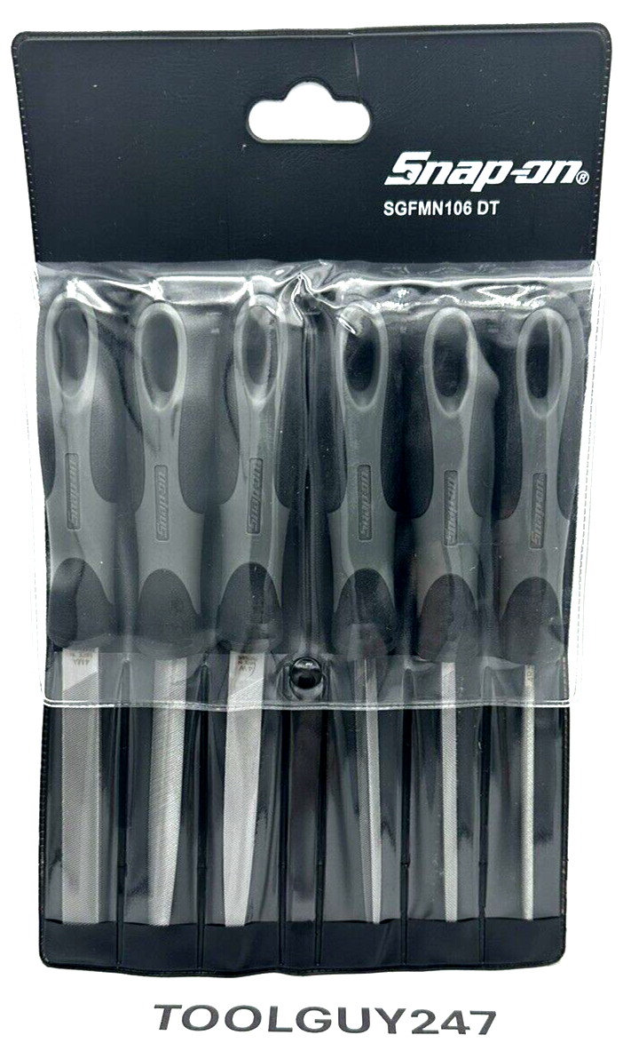 SNAP ON TOOLS DARK TITANIUM 6Pc Soft Grip Handle Miniature File