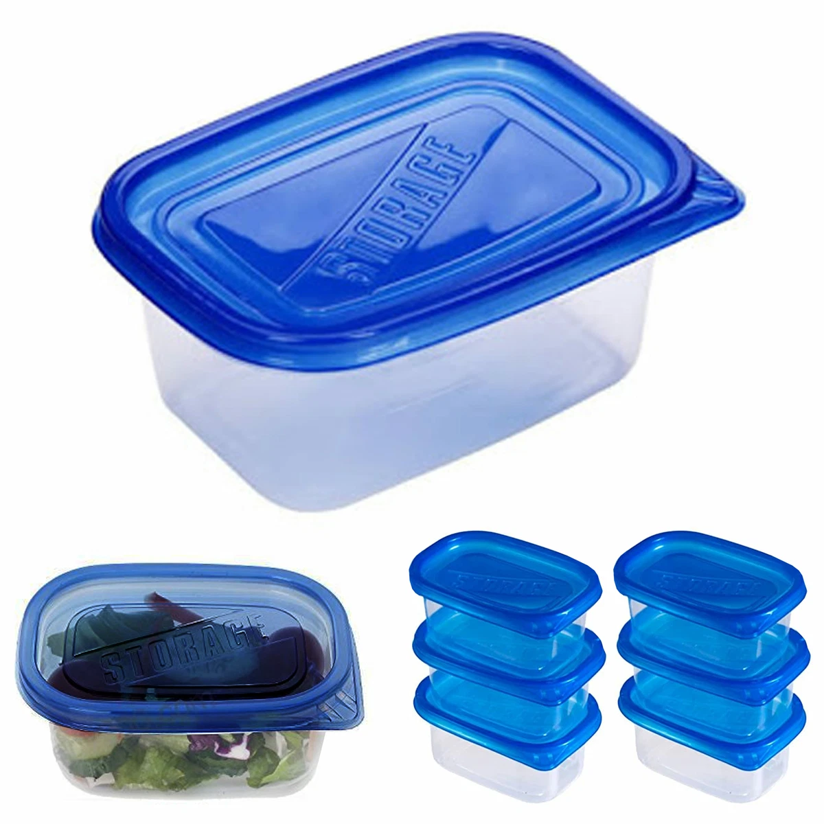 6 Pc Small Food Storage Container Meal Prep Freezer Microwave Reusable 9.5oz