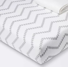 NWT Cloud Island 2 Pk Fitted Jersey Bassinet Sheets - Gray  White Modern